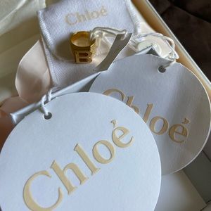 NIB Chloe Brass Alphabet Ring